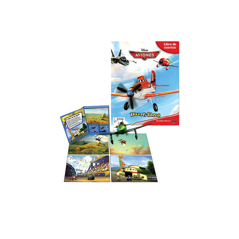 Libro Divertilibros Aviones Interactivo 12 Figuras Disney