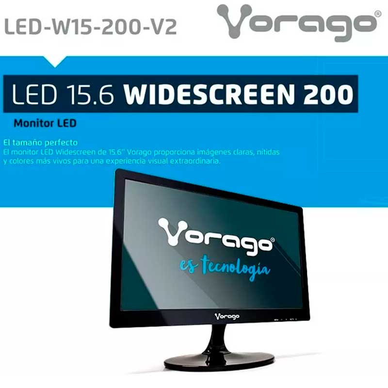 Monitor 15.6 VORAGO 2ms 60 Hz LED HD VGA WideScreen LED-W15-200 V2 