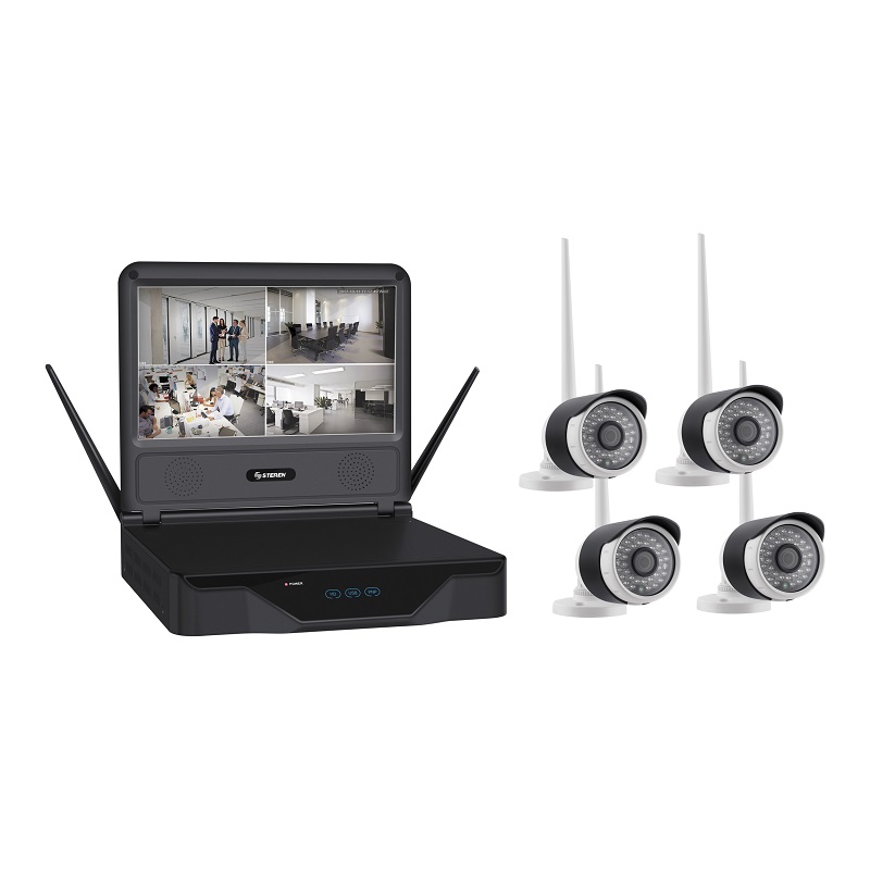 DVR inalámbrico con 4 cámaras y monitoreo por internet
