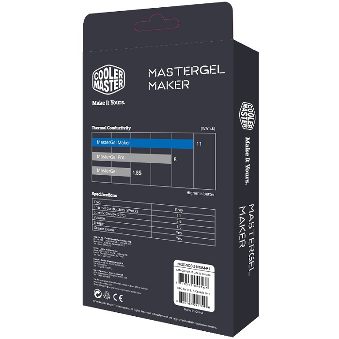Pasta Termica Cooler Master MasterGel Maker 4G Conductividad 11 W/m-k MGZ-NDSG-N15M-R1