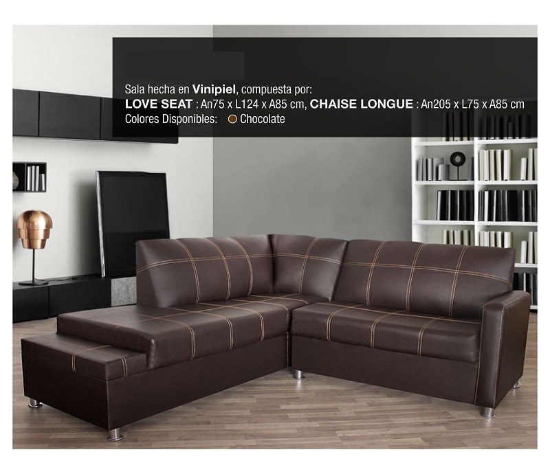 Sala  Modelo Milan Chaise Longue - Chocolate - Kessa