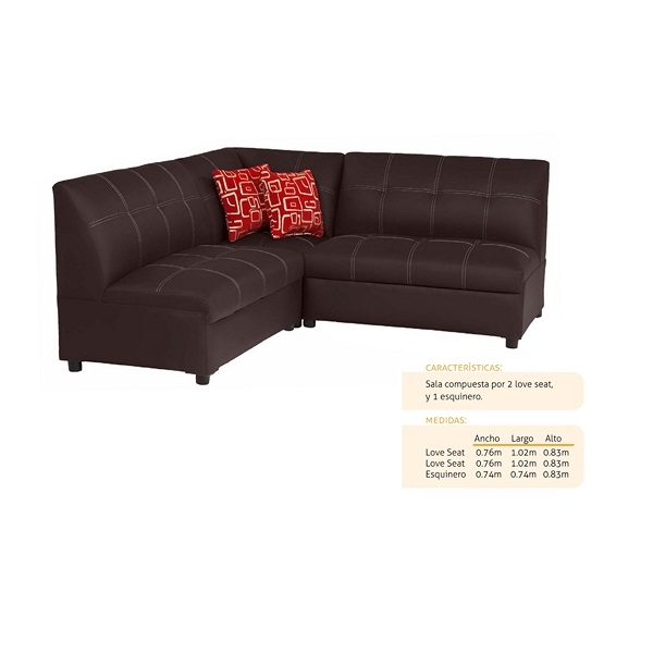 Sala Modular  Modelo Italia 2 2 E - Chocolate - Kessa.