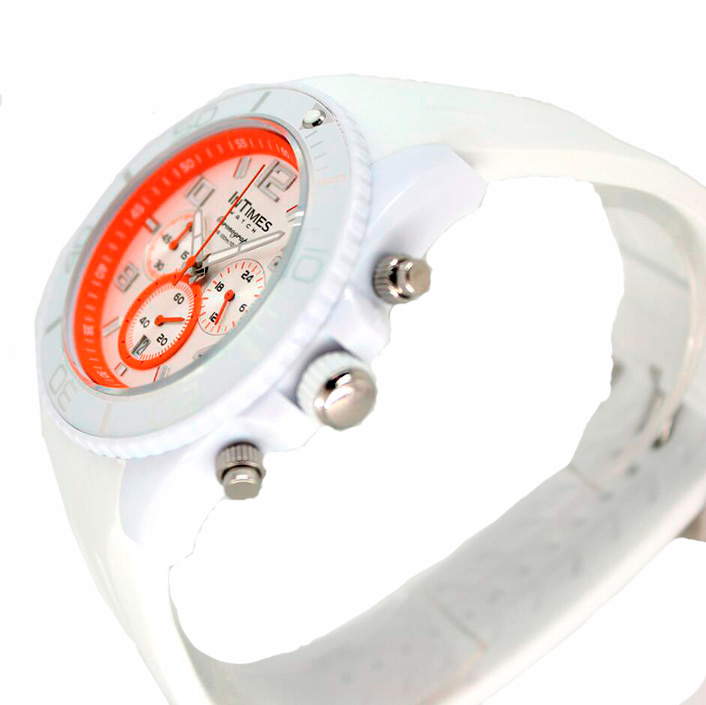 RELOJ CASUAL BLANCO, INTIMEX,  ANALOGO, UNISEX  A PRUEBA DE AGUA.