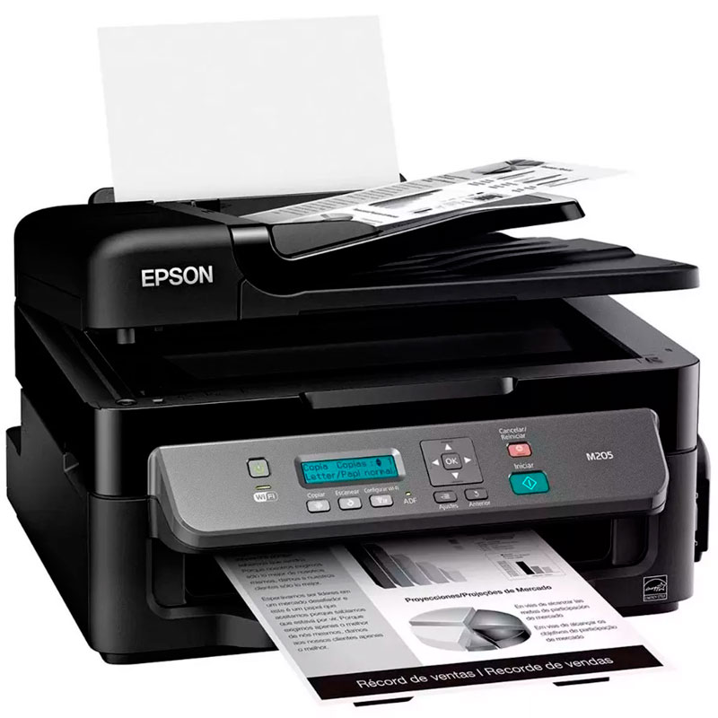 Multifuncional Epson M205 WorkForce Tinta Continua Red Adf Inalambrica