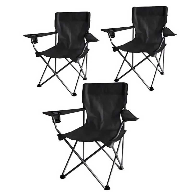  Kit 3 Sillas Plegables para varios usos Playa, Alberca, Camping, Pesca Aire Libre 