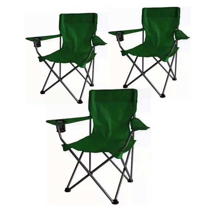  Kit 3 Sillas Plegables para varios usos Playa, Alberca, Camping, Pesca Aire Libre 