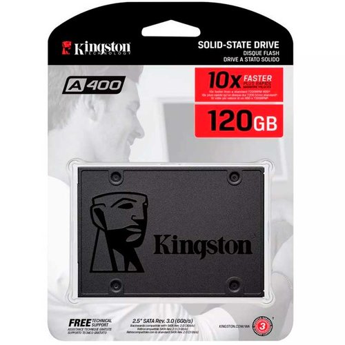 Unidad de Estado Solido SSD 2.5 120GB KINGSTON A400 SATA III 500/320 MB/s SA400S37/120G 