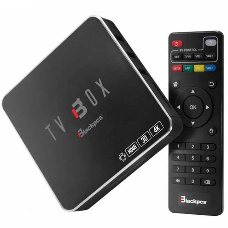 Android TV Box BLACKPCS EO104K-BL 7.1 HDMI WIFI Control Remoto