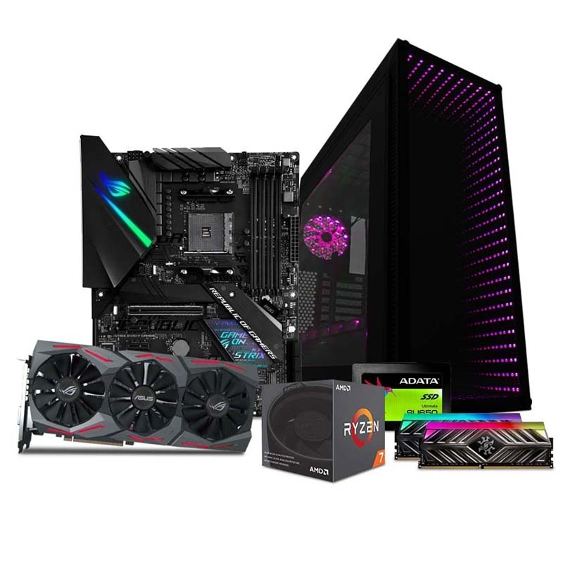 Computadora Pc Gamer Gtx 1070 8gb Ryzen 7 1tb 16gb 80+ Rog