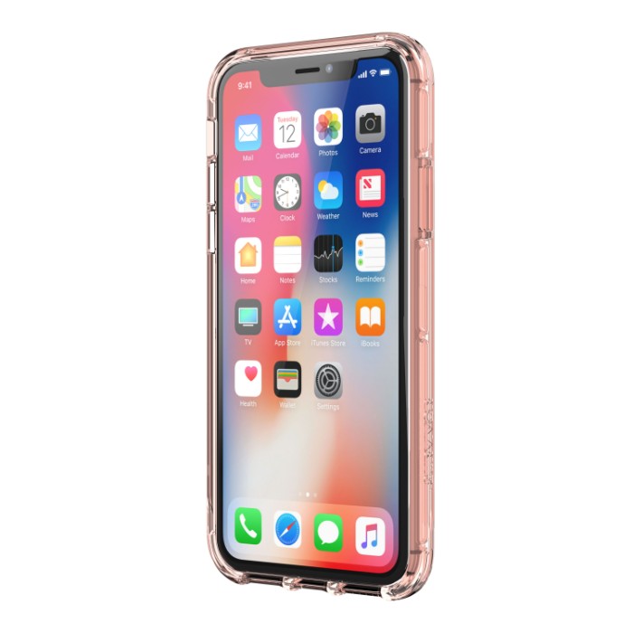 Funda Griffin Survivor Clear for iPhone X Rosa Oro