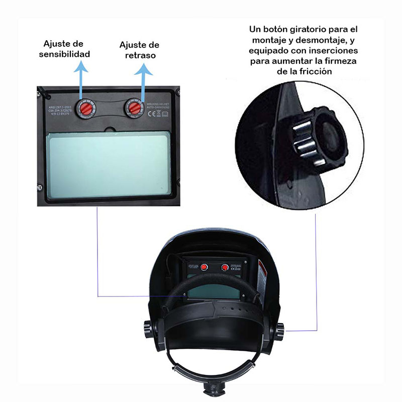 Careta Para Soldar Fotosensible Auto Oscurecimiento Calavera