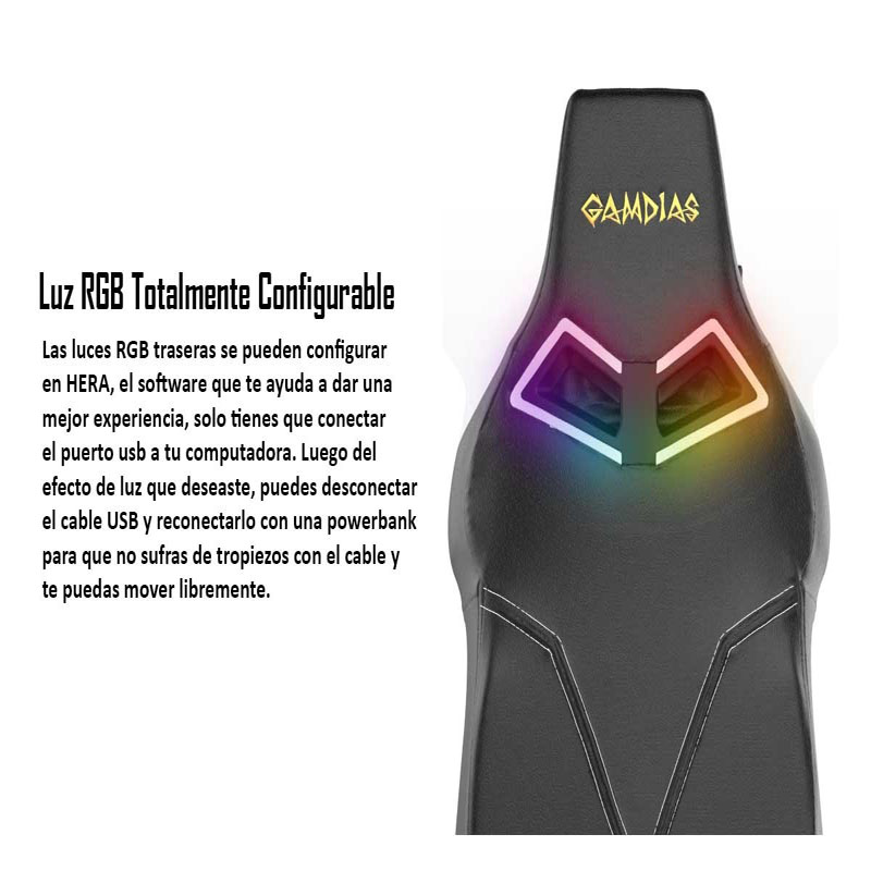 Silla Gamer Gamdias Reclinable Ergon?mica Achilles M1l Rgb Negro