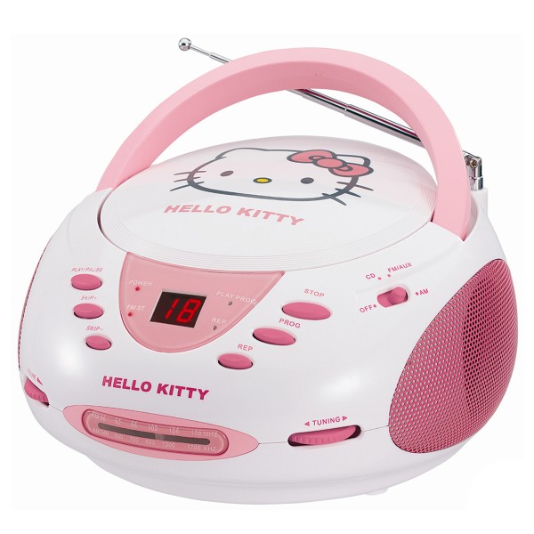 Radio Hello Kitty KT2024A CD Radio AM/FM Blanco/Rosa