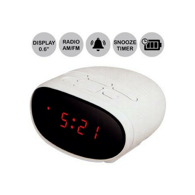 Radio Despertador RCA Blanco AM/FM Snooze y Timer RC2015W - Reacondicionado