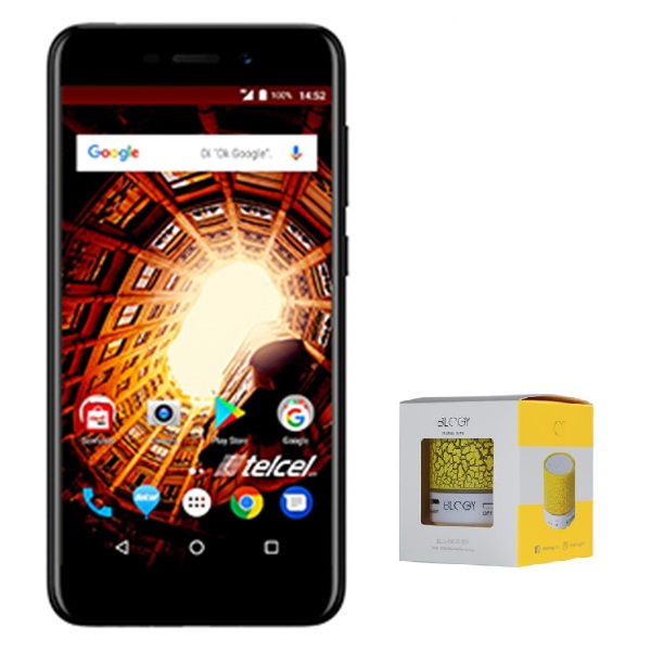 Celular SOLONE LTE W1452 WIND AIR Color NEGRO Telcel más BOCINA BLUETOOTH BLOGY MINI