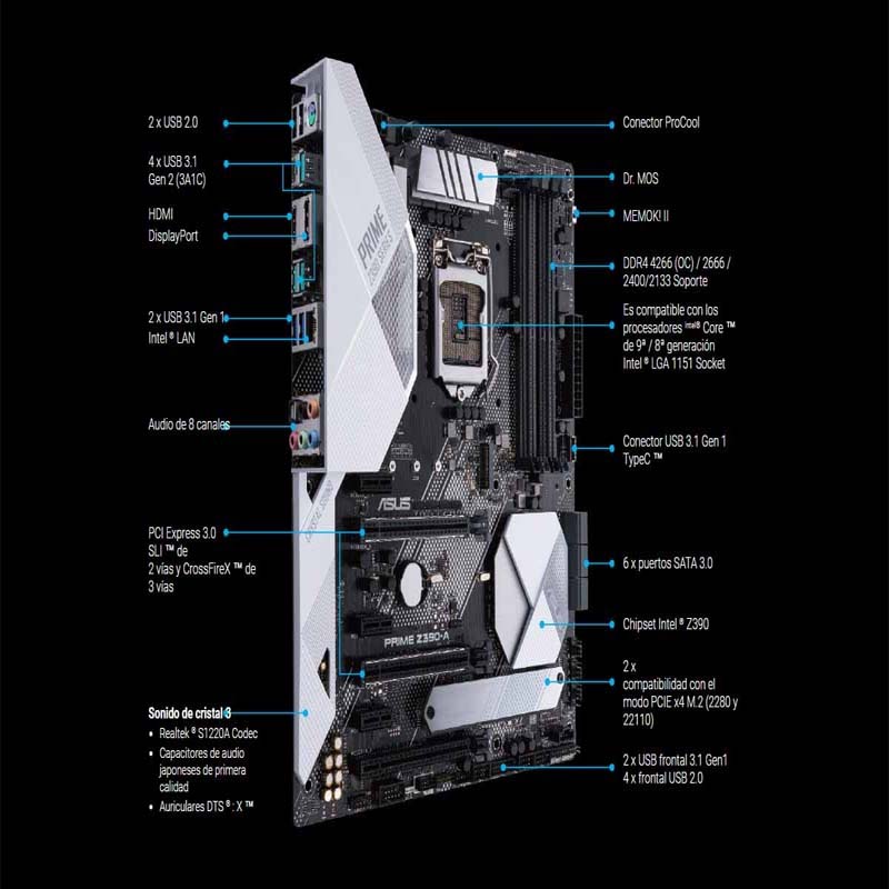 Tarjeta Madre Asus Prime Z390-a 1151 Intel 9na Gen Ddr4 Rgb