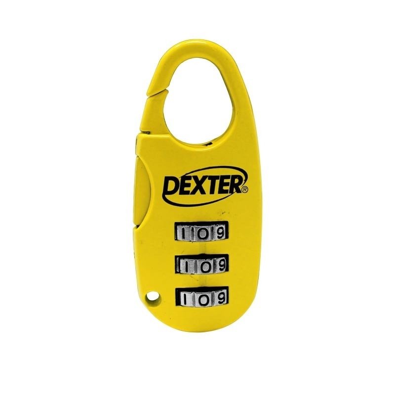 Candado Dexter multiusos 6319 de combinación 25 mm gancho corto amarillo