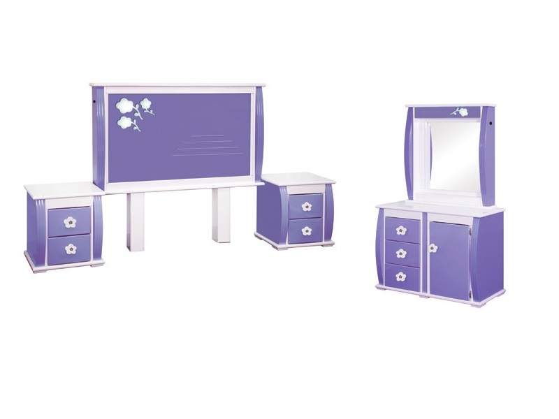 Recamara Flor Azul y Blanco - Kessa