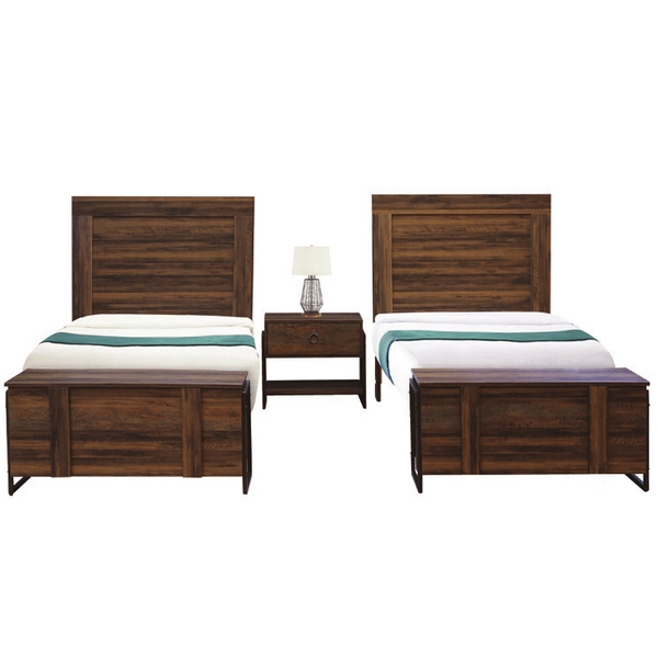 Recamara Morgan Gemelas Nogal Antique - Kessa