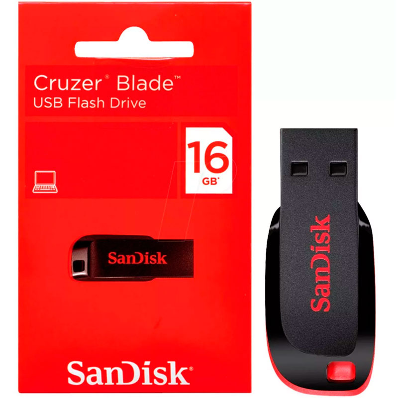 Memoria USB 16GB Sandisk Cruzer Blade USB 2.0 SDCZ50-016G-B35