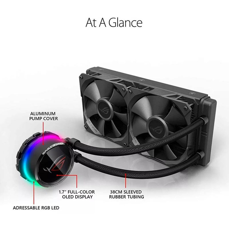 Enfriamiento Liquido Asus Rog Ryuo 240 Rgb Pantalla Cooler