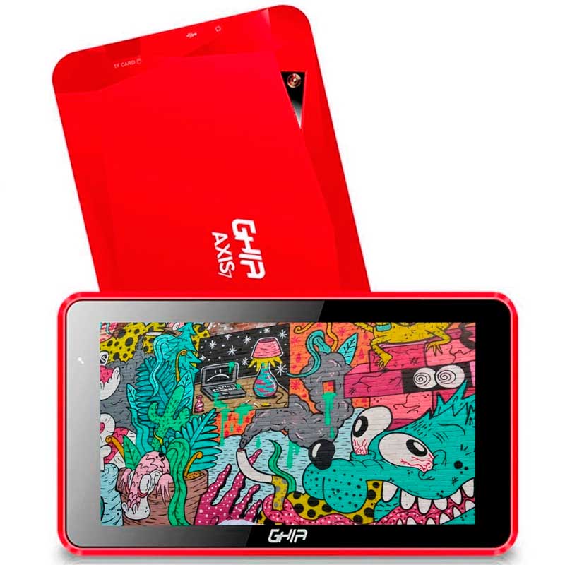 Tablet Ghia Axis7 Quad Core 1gb 8gb Bluetooth Sd Android 7 Rojo