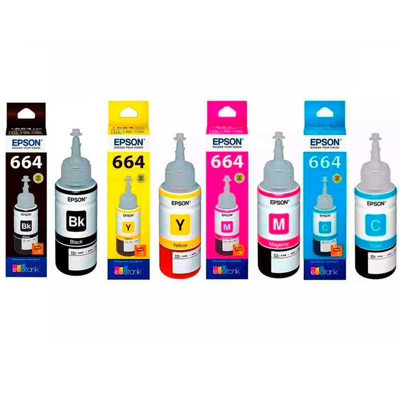 Kit 4 Botellas Tinta Epson T664 Color L310 L380 L375 L395 L575 L1300 5148