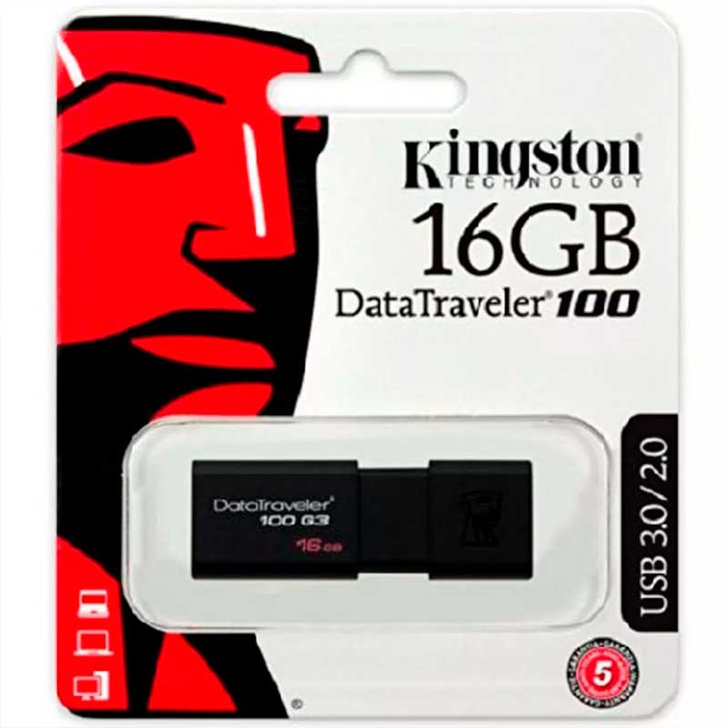 Memoria Usb 16gb Kingston Dt100 Usb 3.0 Dt100g3/16gb