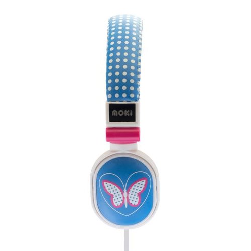 Audifonos De Diadema Para Niña Popper Butterfly Azul Moki Acc Hppoi