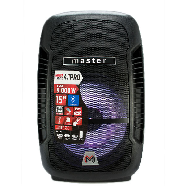 Bafle Master 15 Pulgadas 300 W RMS Recargable Bluetooth
