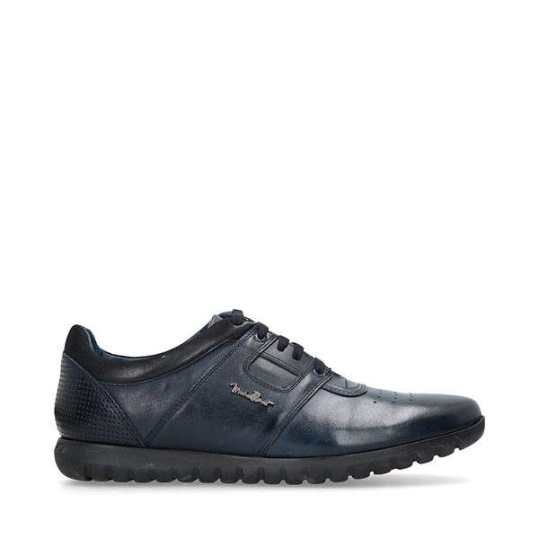 Zapatos con Agujeta Michel Domit de Piel Azul | Pitea Md374 1Ps