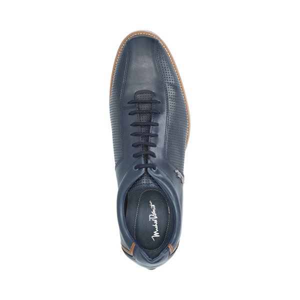 Zapatos con Agujeta Michel Domit de Piel Azul | Pitea 6851 1Ps