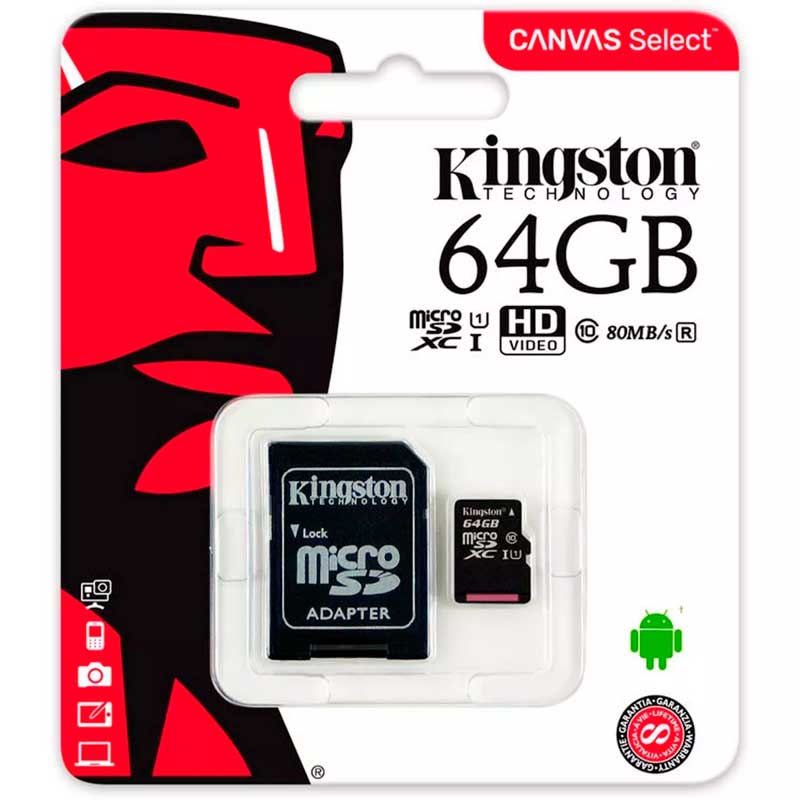 Memoria Micro SD 64GB Clase10 KINGSTON SDCS/64GB