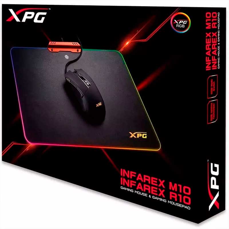 Kit Mouse Gamer y Mouse Pad XPG Infarex M10 R10 RGB Gaming 