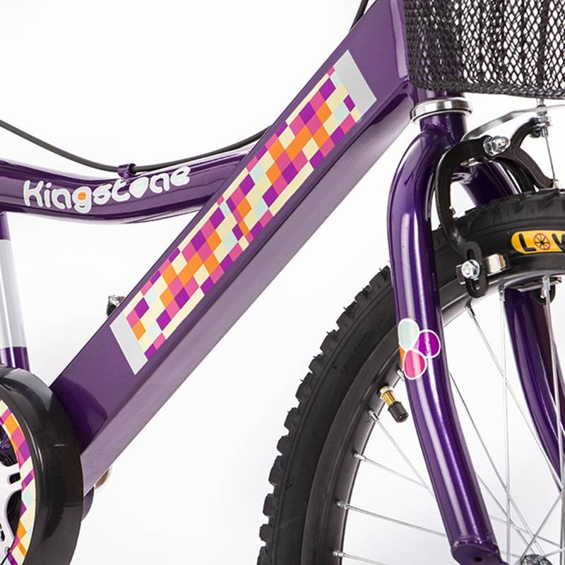 Bicicleta Rodada 20 Kingstone Cherry Girl Premium Niña C/Canasta Morado