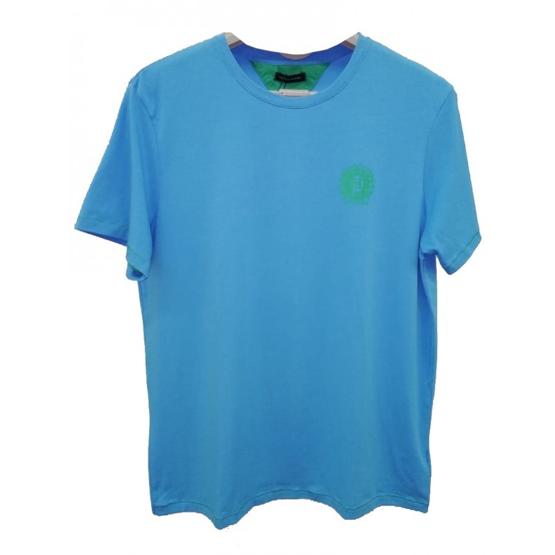 Playera Color Azul Cielo Con Bordado De Hilfiger 93% Algod?n 7% Spandex