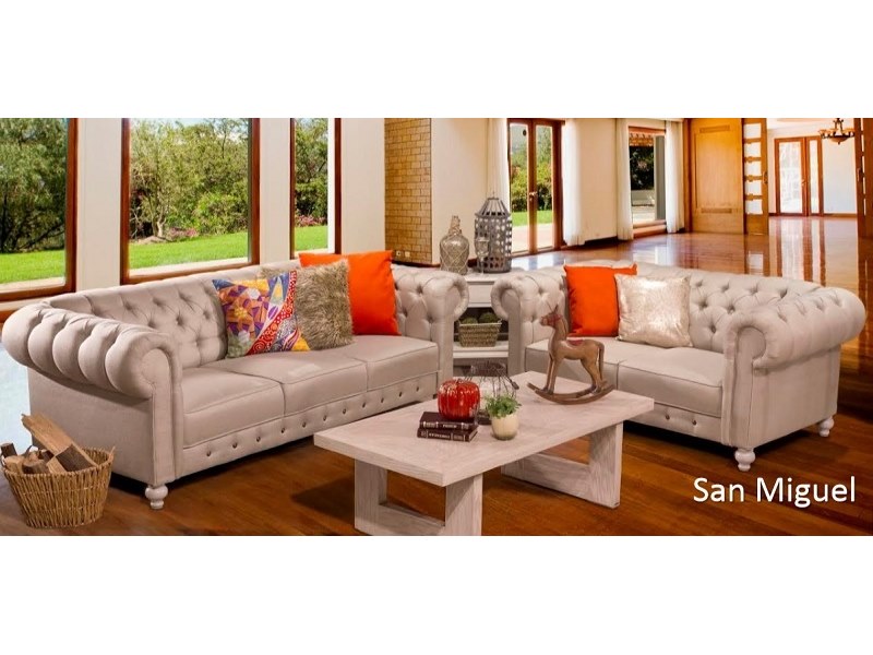 Sofa 3 Plazas San Miguel Crema - Kessa