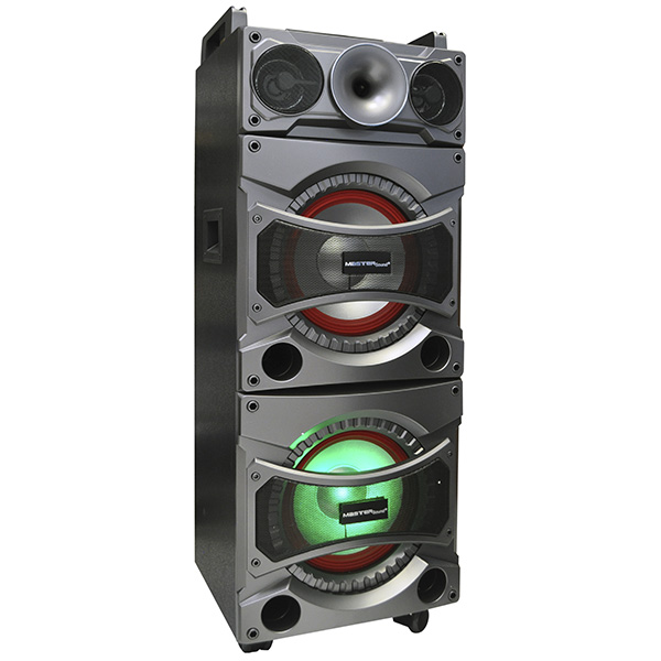Bafle Vertical con Doble Woofer 10 Pulgadas MP3, USB, SD