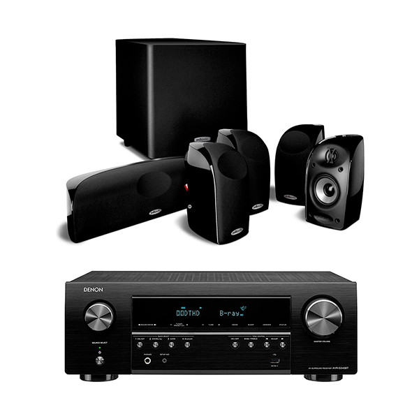 Teatro en casa Denon 51 con Receptor de Audio y Sistema de Audio Polk Audio