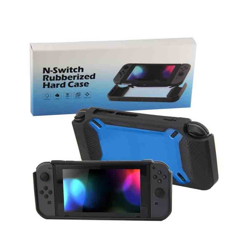 Nintendo Switch Funda Rubberized + Mica + Grips (Azul)