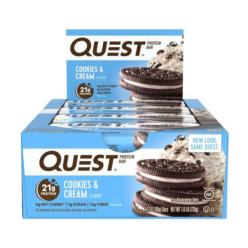 Barra Nutritiva Questbars Cookies And Cream 12 Pack