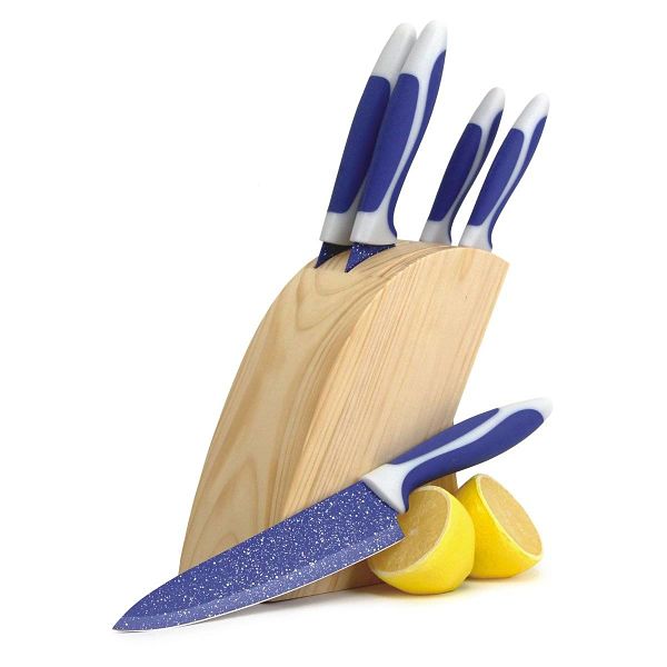 Juego de 5 cuchillos FlavorStone Azul Incluye Base