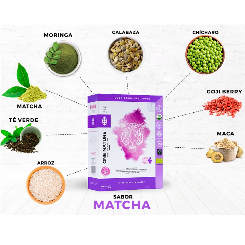 One Nature 930 gr Matcha En Polvo For Her Proteina Vegana