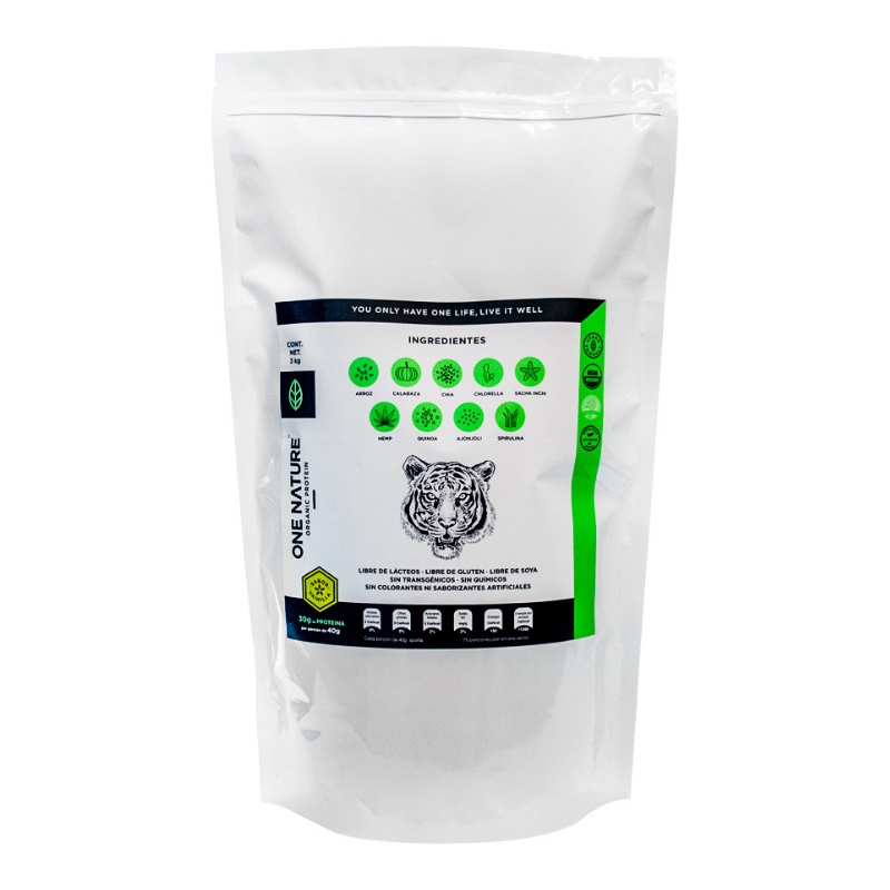 One Nature 3Kg Proteina Vegana Certificada En Polvo 100% Vegetal - Vainilla