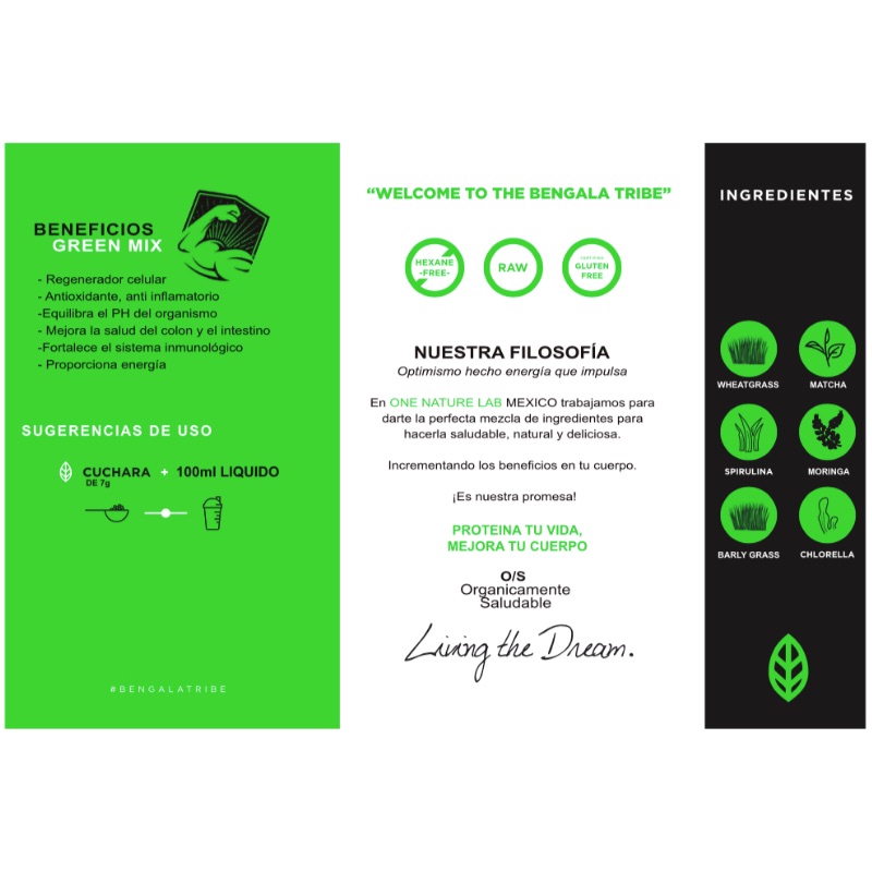 One Nature Greens Mix 210g En Mix De Algas Pastos Y Vegetales Certifi