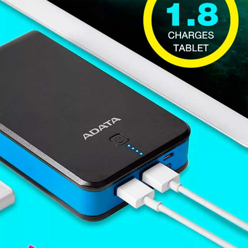 Power Bank 16750Mah ADATA P16750 Bateria Portatil LED Celulares AP16750-5V-CBKBL