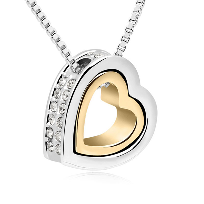 Dije con cadena My Heart Goes On Silver & Yellow  Cristal Sun