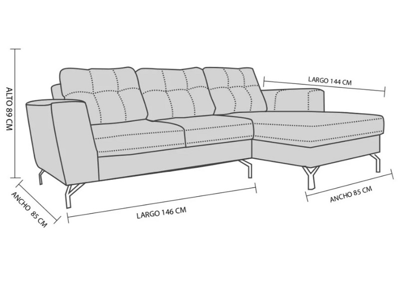 Sala Modelo Leon Chaise Longue Varios Colores - Kessa