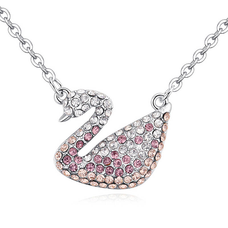 Collar Shining Swan (On Pink), Amor de Cristal