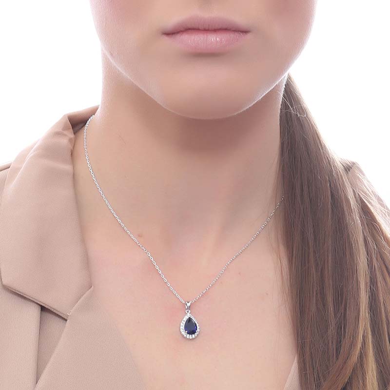 Dije con cadena Crystal Drop on Blue, Amor de Cristal